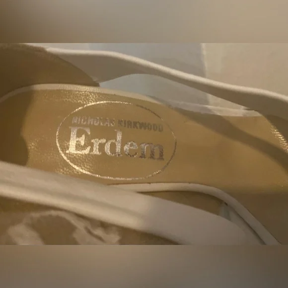 NWB Nicholas Kirkwood Erdem White Lace Ankle Cuff Leather Sandal 37 *As Is* - Picture 8 of 11